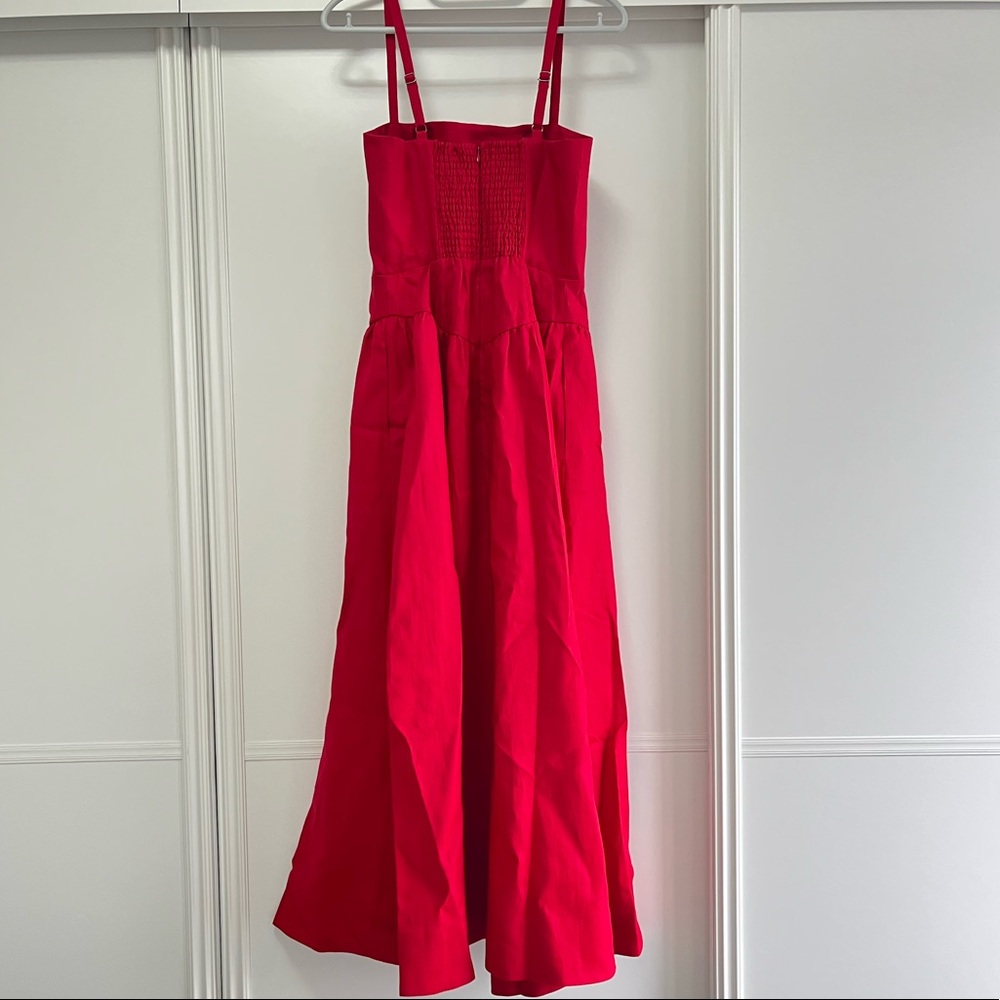 “💖Sale” Reformation Katarin Linen Dress - Lipstick - Picture 3 of 6